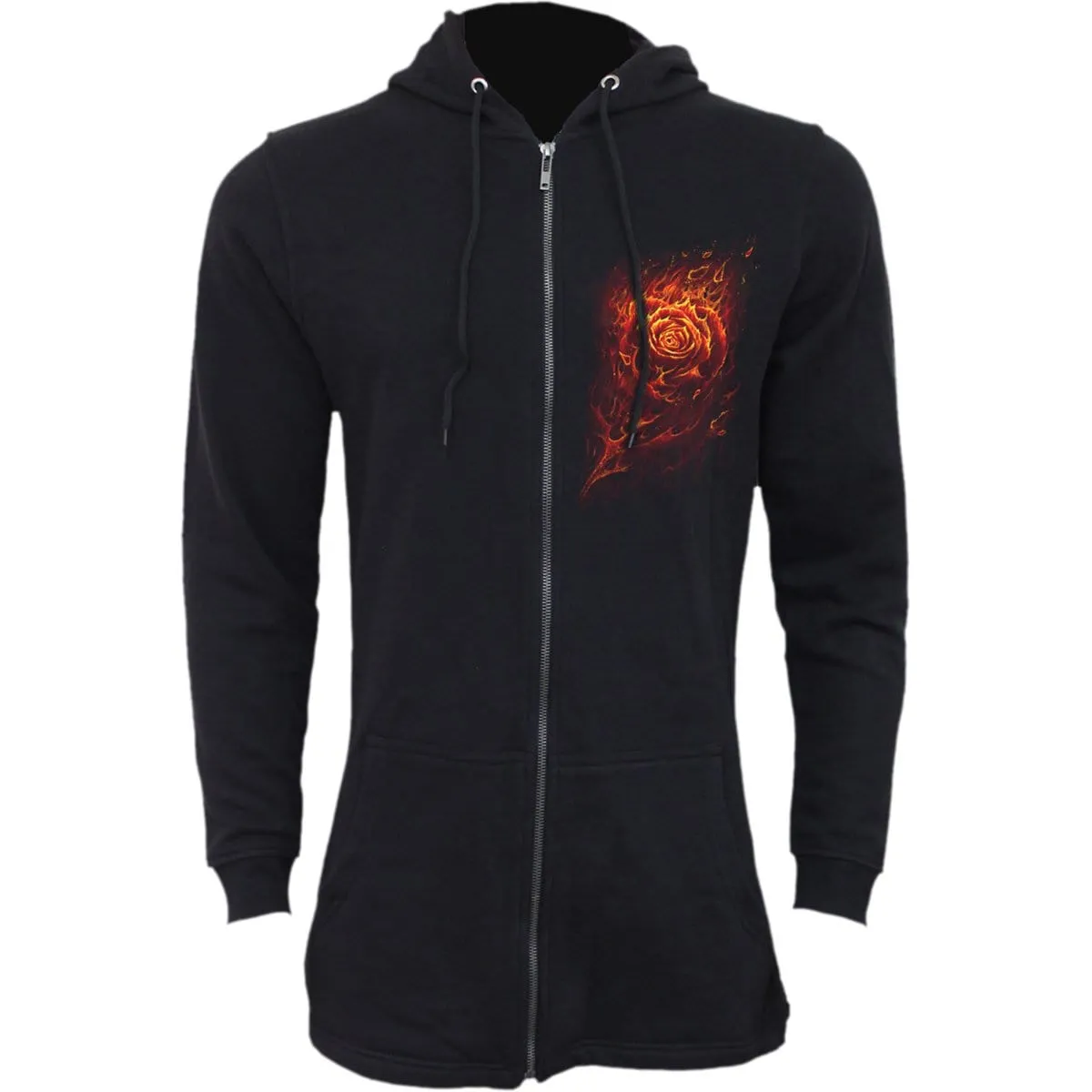 BURNT ROSE - Ladies Fish Tail Full Zip Hoody - Zip Sleeve sold by Spiral Direct