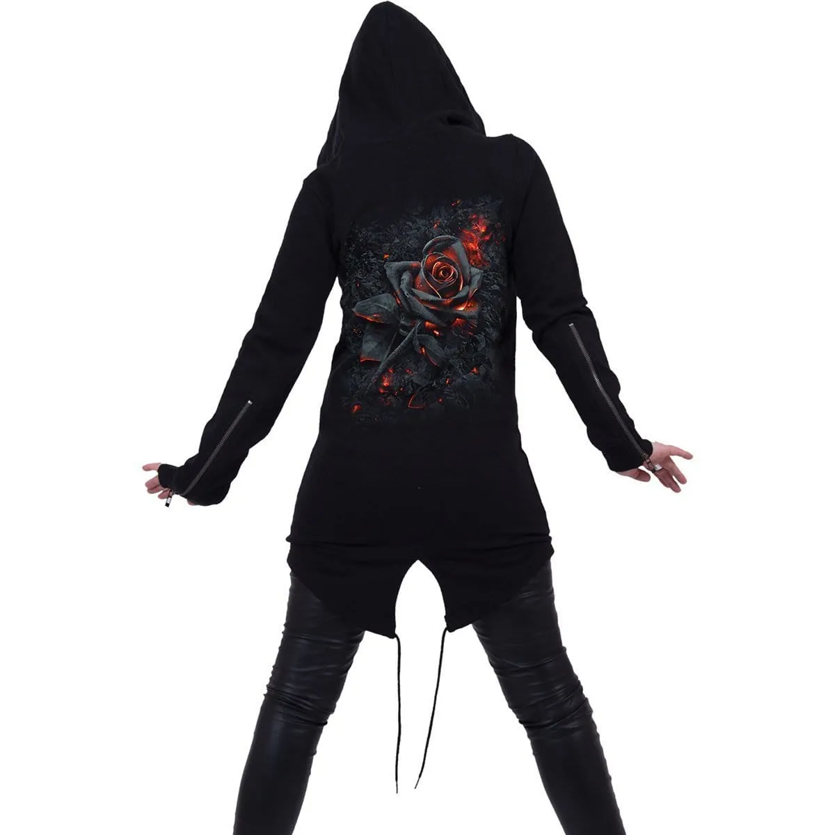 BURNT ROSE - Ladies Fish Tail Full Zip Hoody - Zip Sleeve sold by Spiral Direct product image thumbnail 3