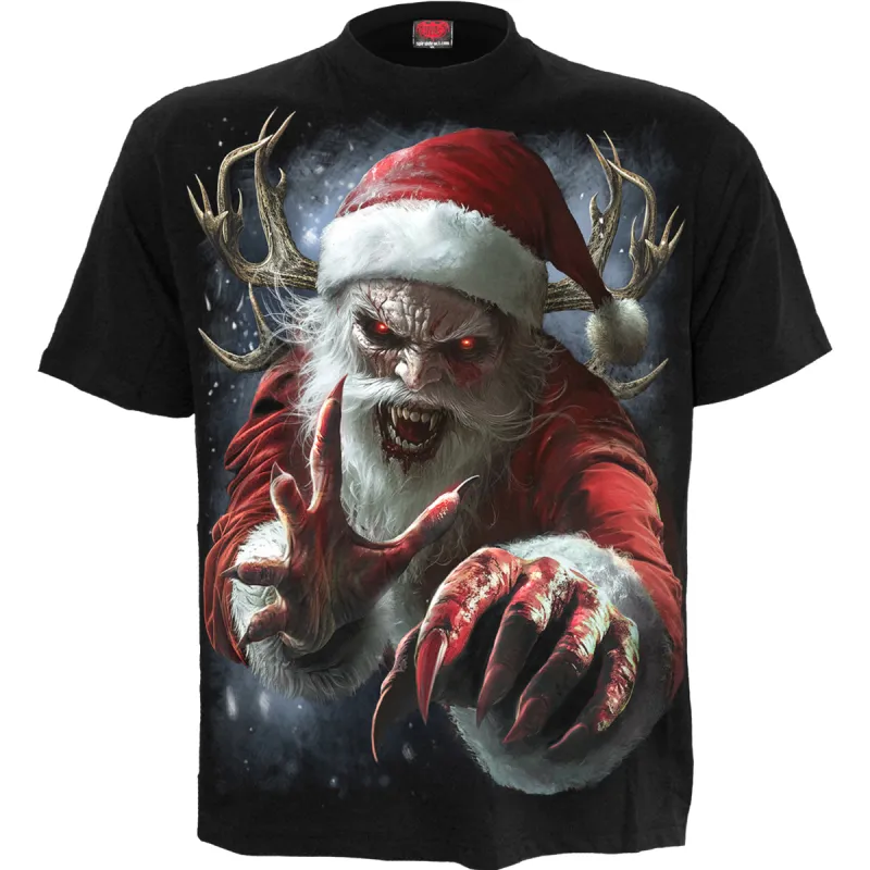 NAUGHTY OR NICE SANTA - T-Shirt Black sold by Spiral Direct