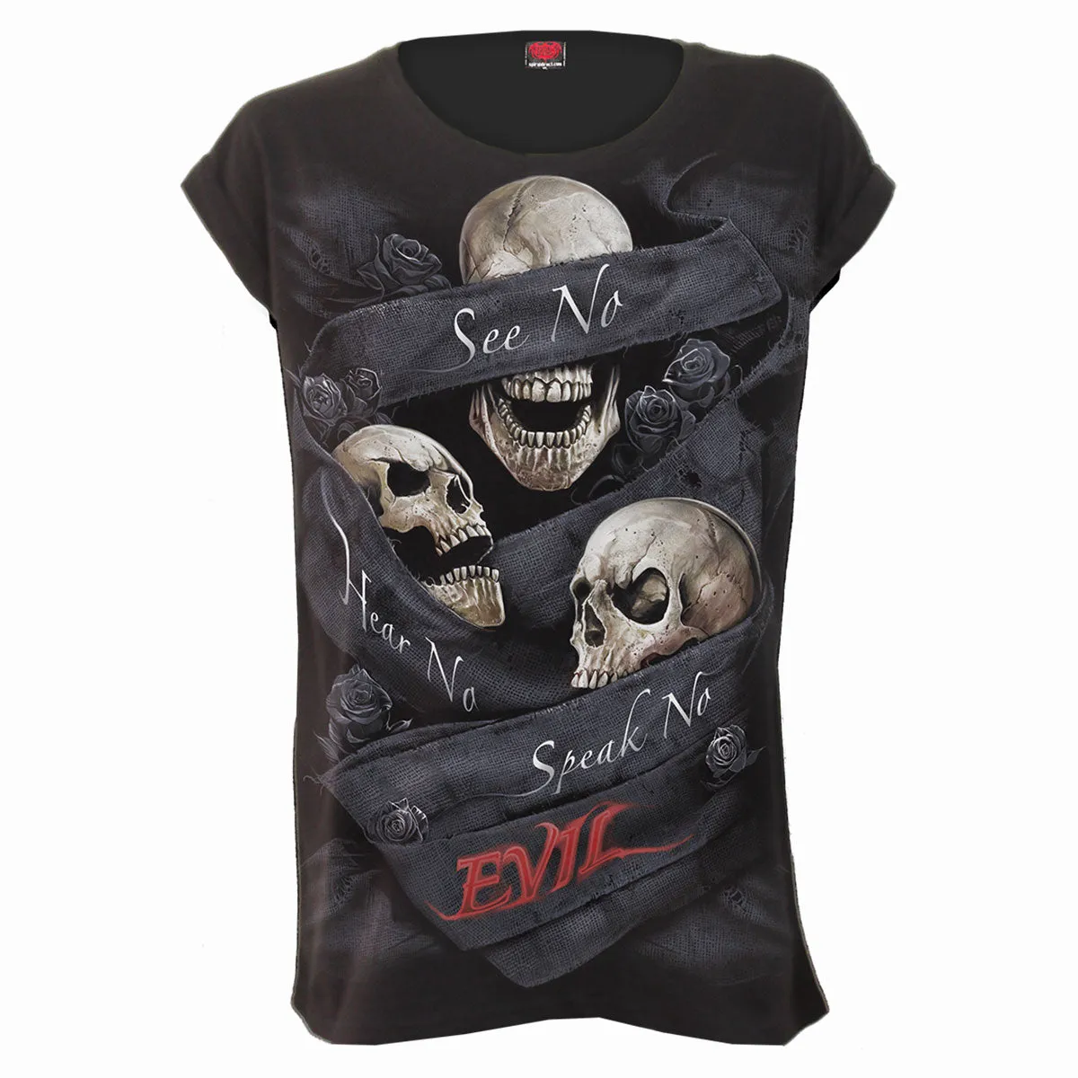 SEE NO EVIL - Turnup Sleeve Loosefit Tee sold by Spiral Direct