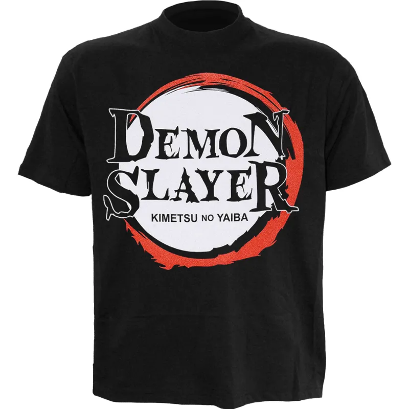 DEMON SLAYER – LOGO - Front Print T-Shirt Black sold by Spiral Direct