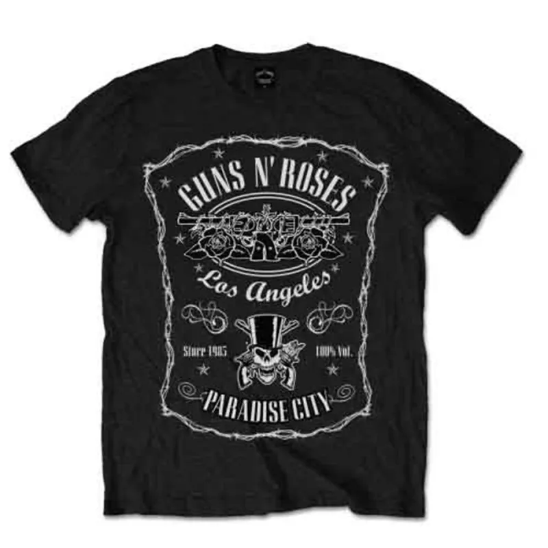 GUNS N ROSES - PARADISE CITY LABEL - T-Shirt Black sold by Spiral Direct