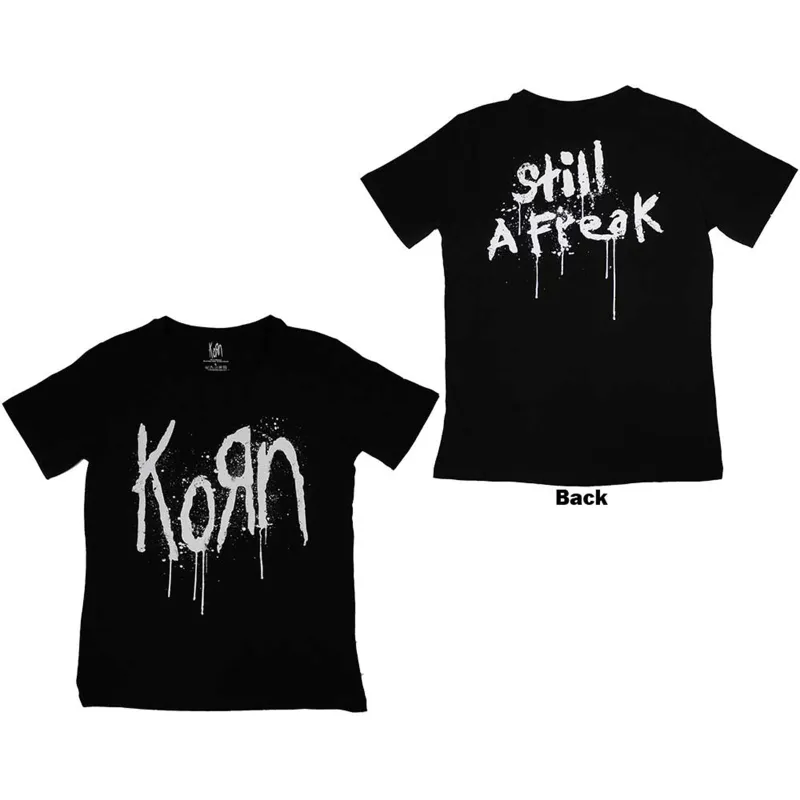 KORN - STILL A FREAK - Ladies T-Shirt Black (Back Print) sold by Spiral Direct