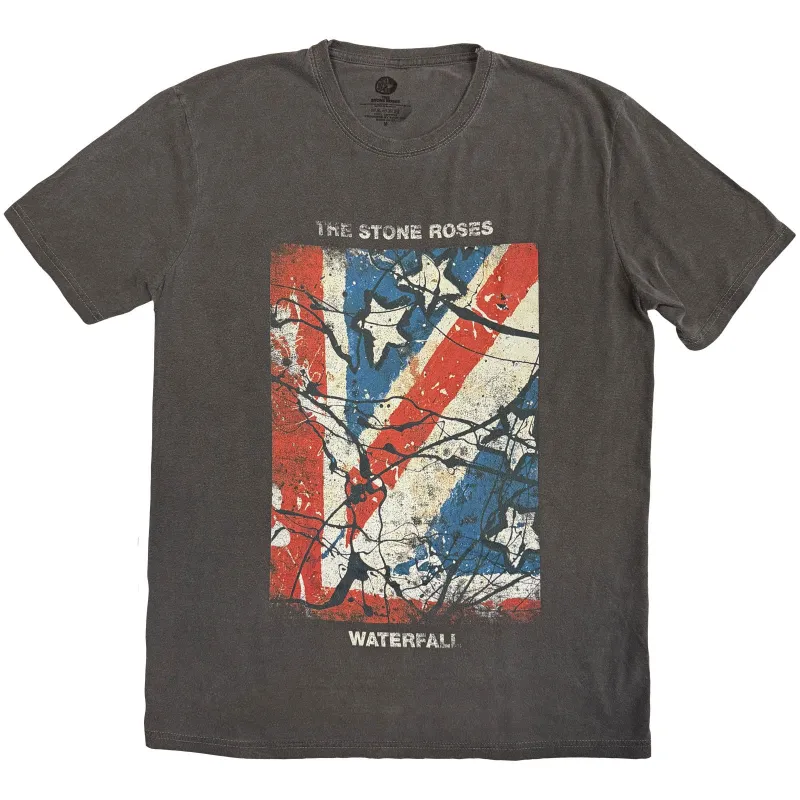 THE STONE ROSES - WATERFALL JUMBO-PRINT STONE WASH - Stone Wash T-Shirt Grey made by Spiral Direct