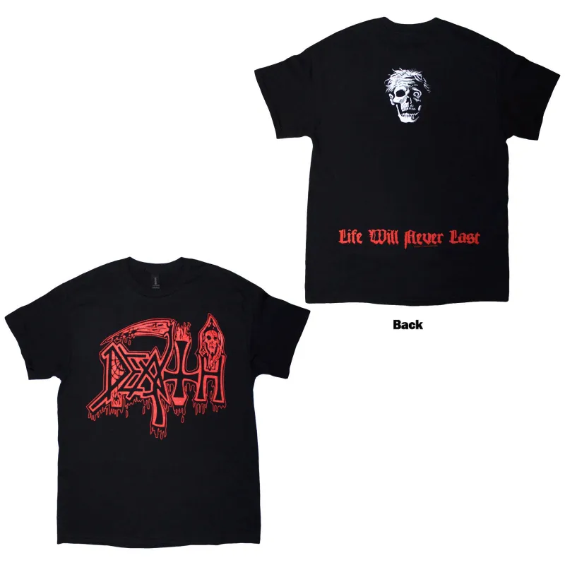 DEATH - LIFE WILL NEVER LAST - T-Shirt Black (Back Print) sold by Spiral Direct