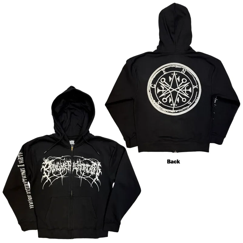 BRING ME THE HORIZON - METAL LOGO GENXSIS - Zipped Hoodie Black (Back Print) made by Spiral Direct
