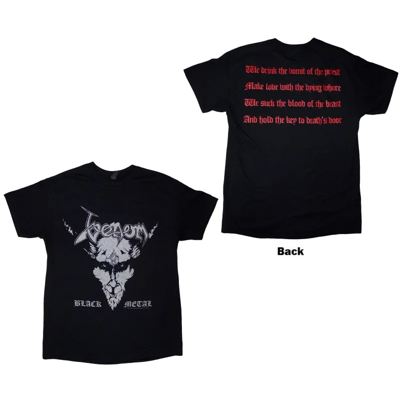 VENOM - BLACK METAL - T-Shirt Black (Back Print) sold by Spiral Direct
