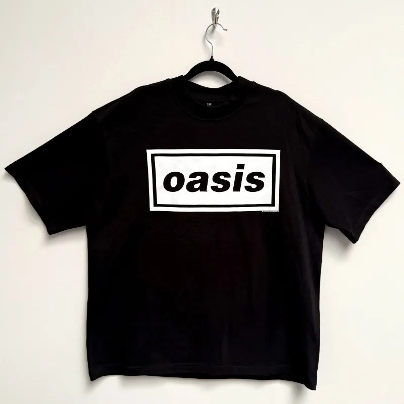 OASIS - DECCA LOGO - Oversized Boxy T-Shirt Black sold by Spiral Direct
