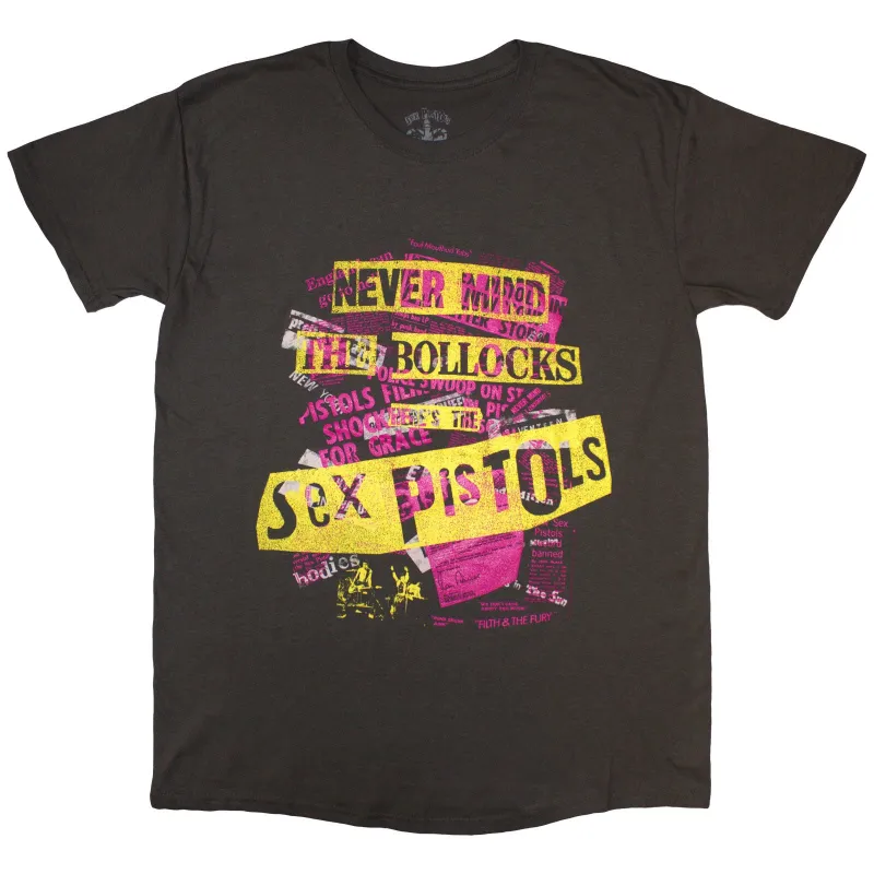 THE SEX PISTOLS - NMTB TEXT OVERLAY - T-Shirt Grey made by Spiral Direct