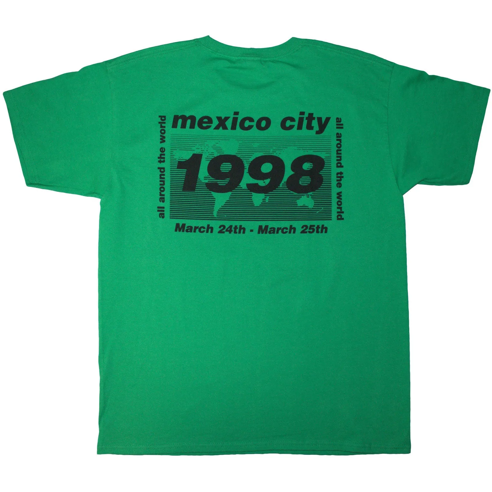 OASIS - 1998 WORLD TOUR - MEXICO CITY - T-Shirt Green (Back Print) sold by Spiral Direct product image thumbnail 2