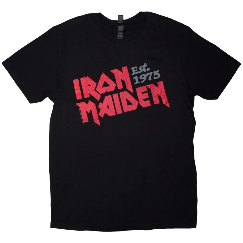 IRON MAIDEN - EST. 1975 SLANTED LOGO - T-Shirt Black sold by Spiral Direct