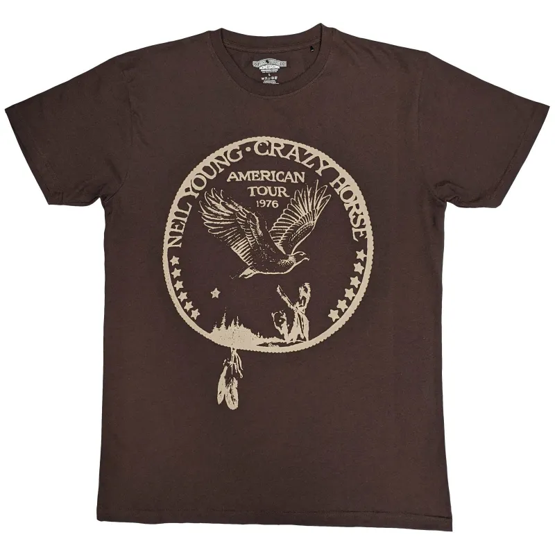 NEIL YOUNG - TOUR '76 SEAL - T-Shirt Brown sold by Spiral Direct