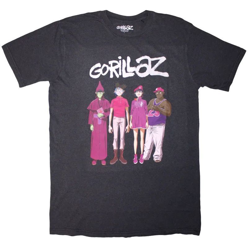 GORILLAZ - CRACKER ISLAND STANDING GROUP - T-Shirt Black made by Spiral Direct