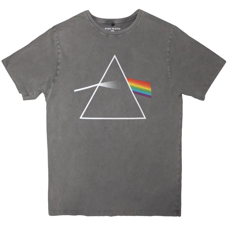 PINK FLOYD - DARK SIDE OF THE MOON ALBUM - Stone Wash T-Shirt Grey sold by Spiral Direct