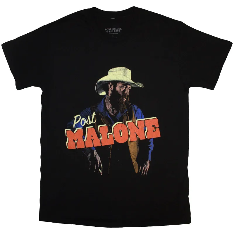 POST MALONE - COWBOY - T-Shirt Black made by Spiral Direct