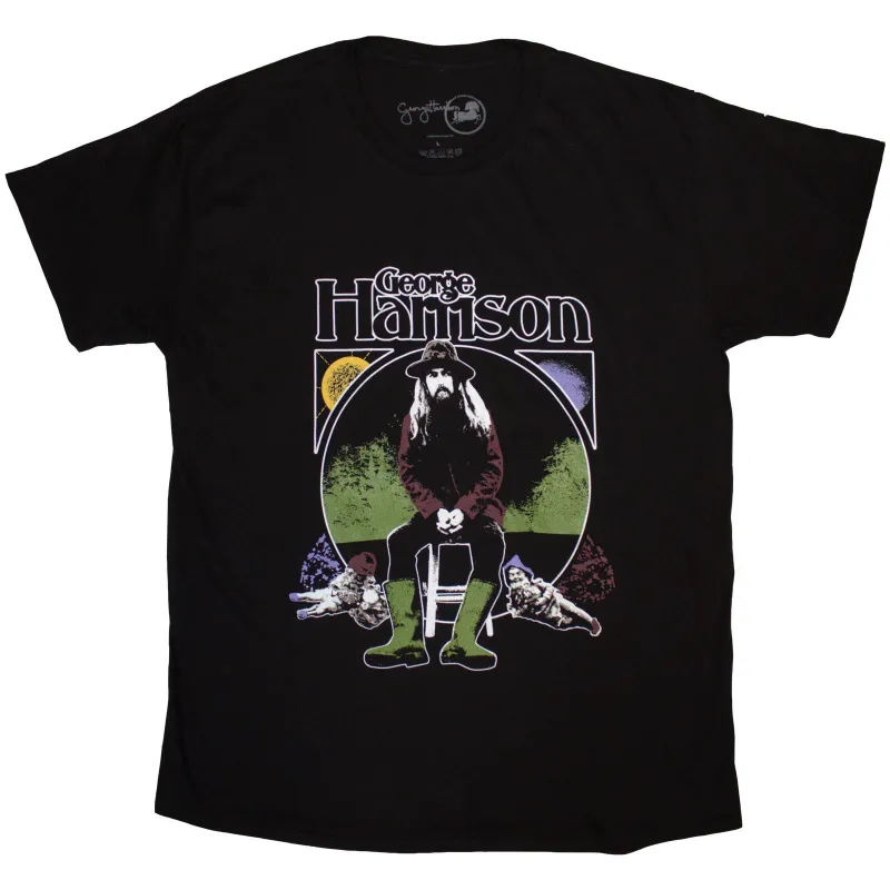 GEORGE HARRISON - SUN & MOON - T-Shirt Black made by Spiral Direct