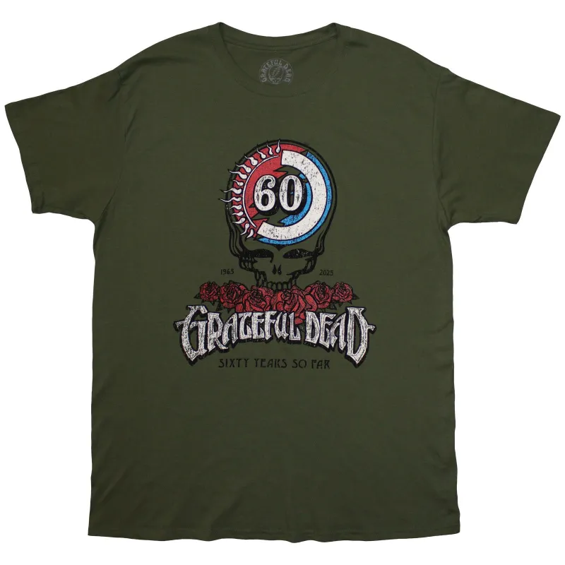 GRATEFUL DEAD - 60TH ROSES - T-Shirt Green made by Spiral Direct