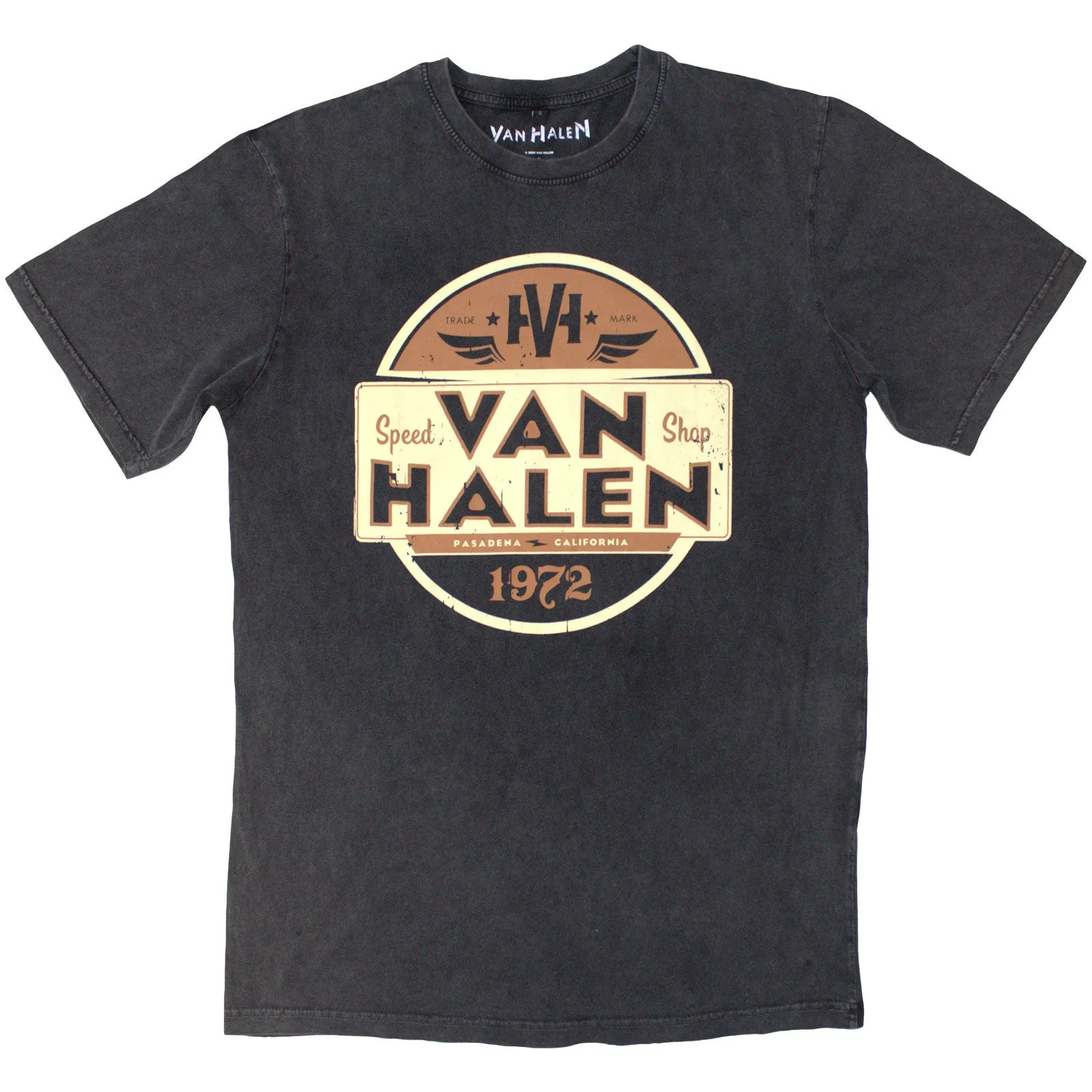 VAN HALEN - SPEED SHOP - Stone Wash T-Shirt Grey sold by Spiral Direct