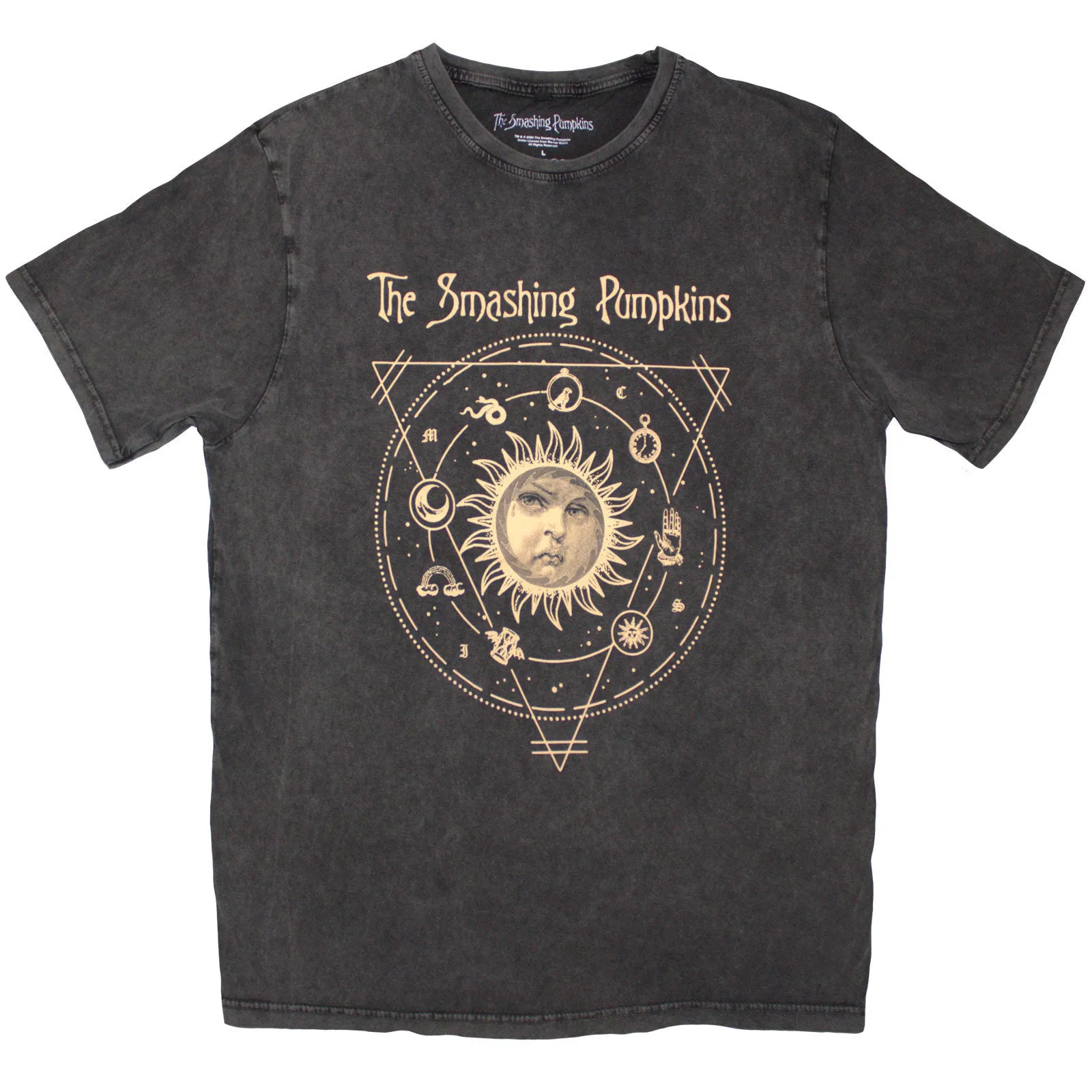 THE SMASHING PUMPKINS - CELESTIAL SUN - Stone Wash T-Shirt Grey sold by Spiral Direct