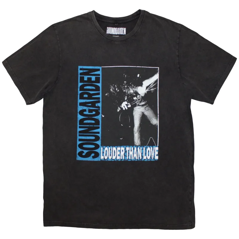 SOUNDGARDEN - LOUDER THAN LOVE - Stone Wash T-Shirt Grey made by Spiral Direct