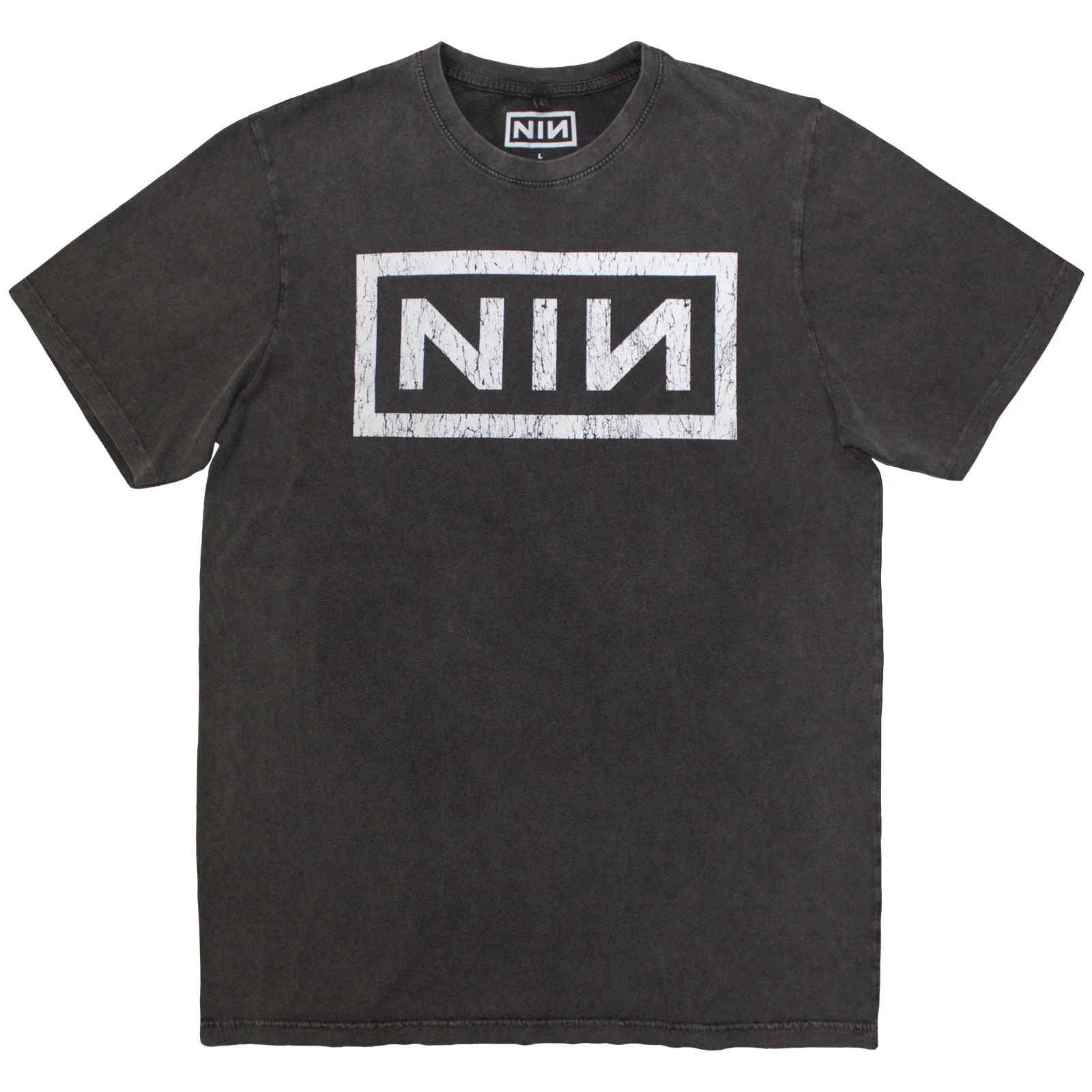 NINE INCH NAILS - CLASSIC LOGO - Stone Wash T-Shirt Grey sold by Spiral Direct