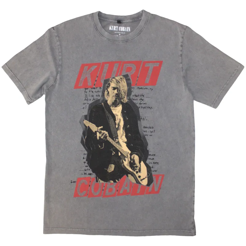 KURT COBAIN - COLLAGE - Stone Wash T-Shirt Grey sold by Spiral Direct