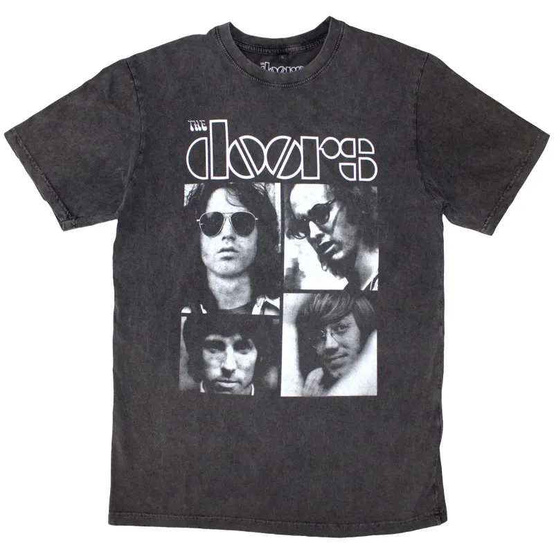 THE DOORS - SQUARES - Stone Wash T-Shirt Grey sold by Spiral Direct