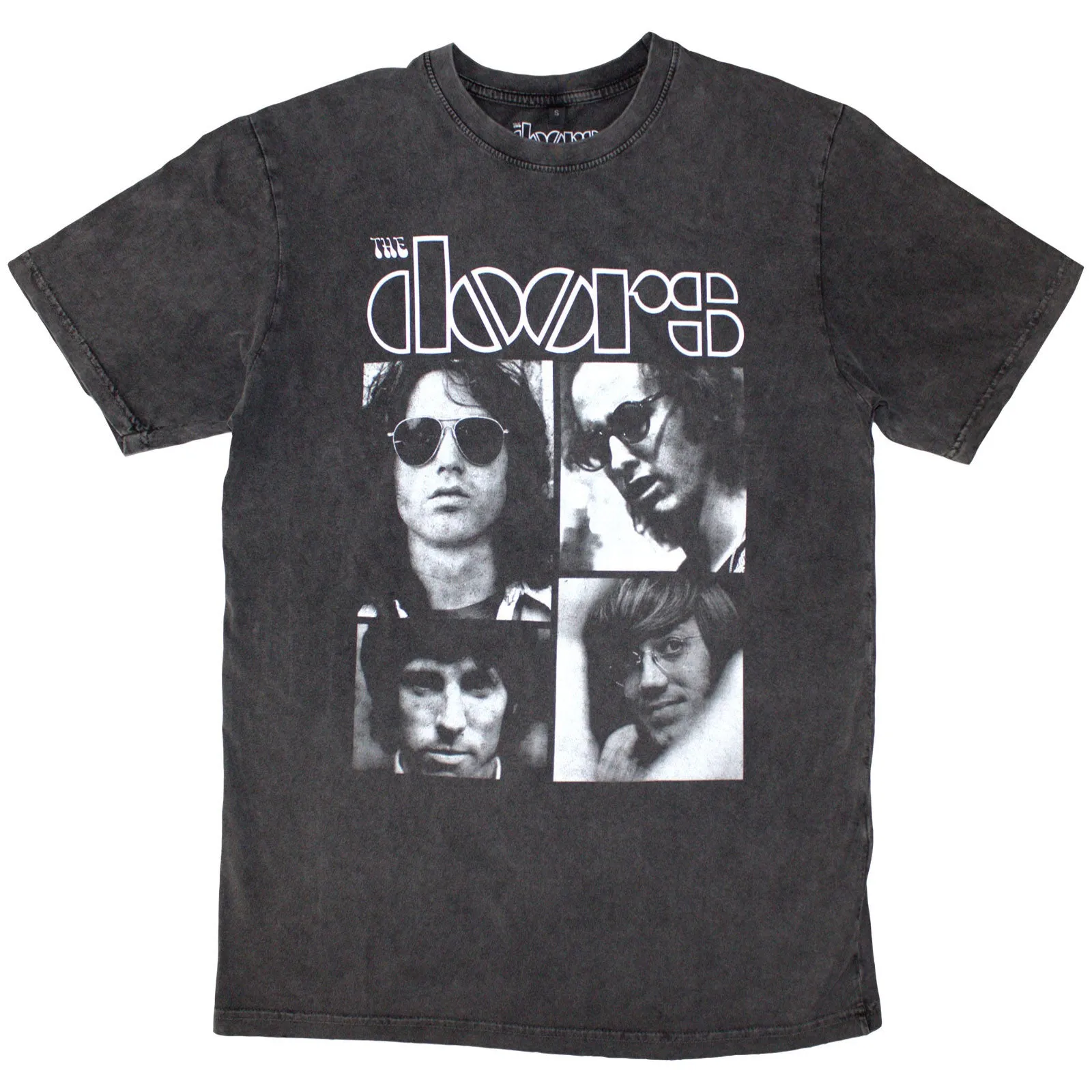 THE DOORS - SQUARES - Stone Wash T-Shirt Grey sold by Spiral Direct