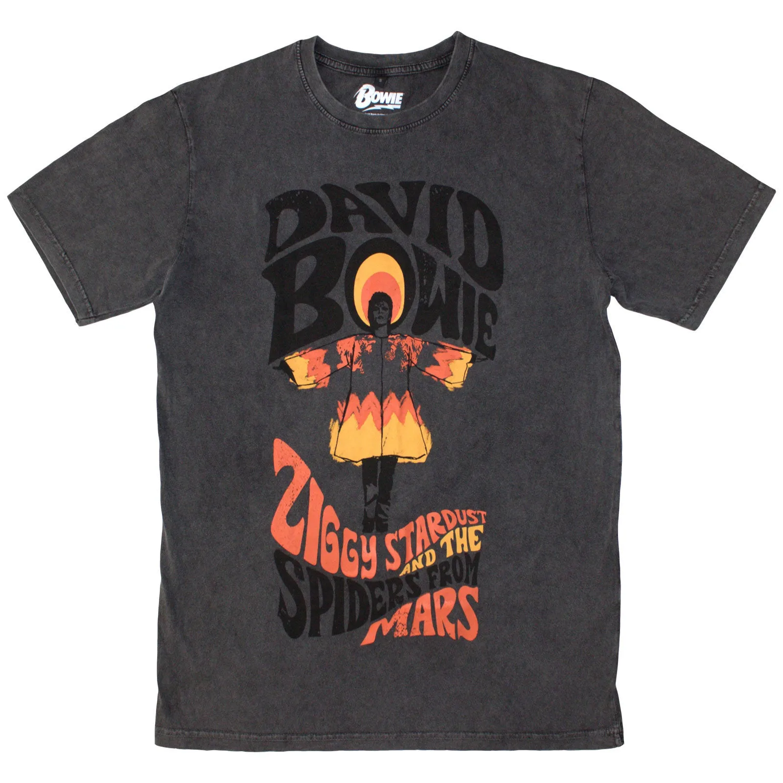 DAVID BOWIE - ZIGGY STARDUST - Stone Wash T-Shirt Grey sold by Spiral Direct