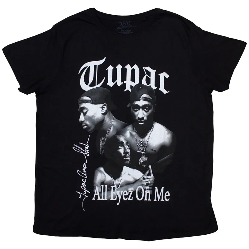TUPAC - ALL EYEZ B&W - T-Shirt Black sold by Spiral Direct