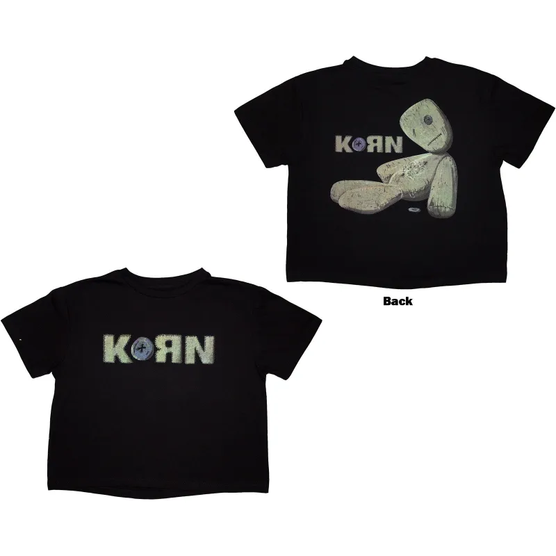 KORN - DOLL ISSUES - Crop Top Black (Back Print) sold by Spiral Direct