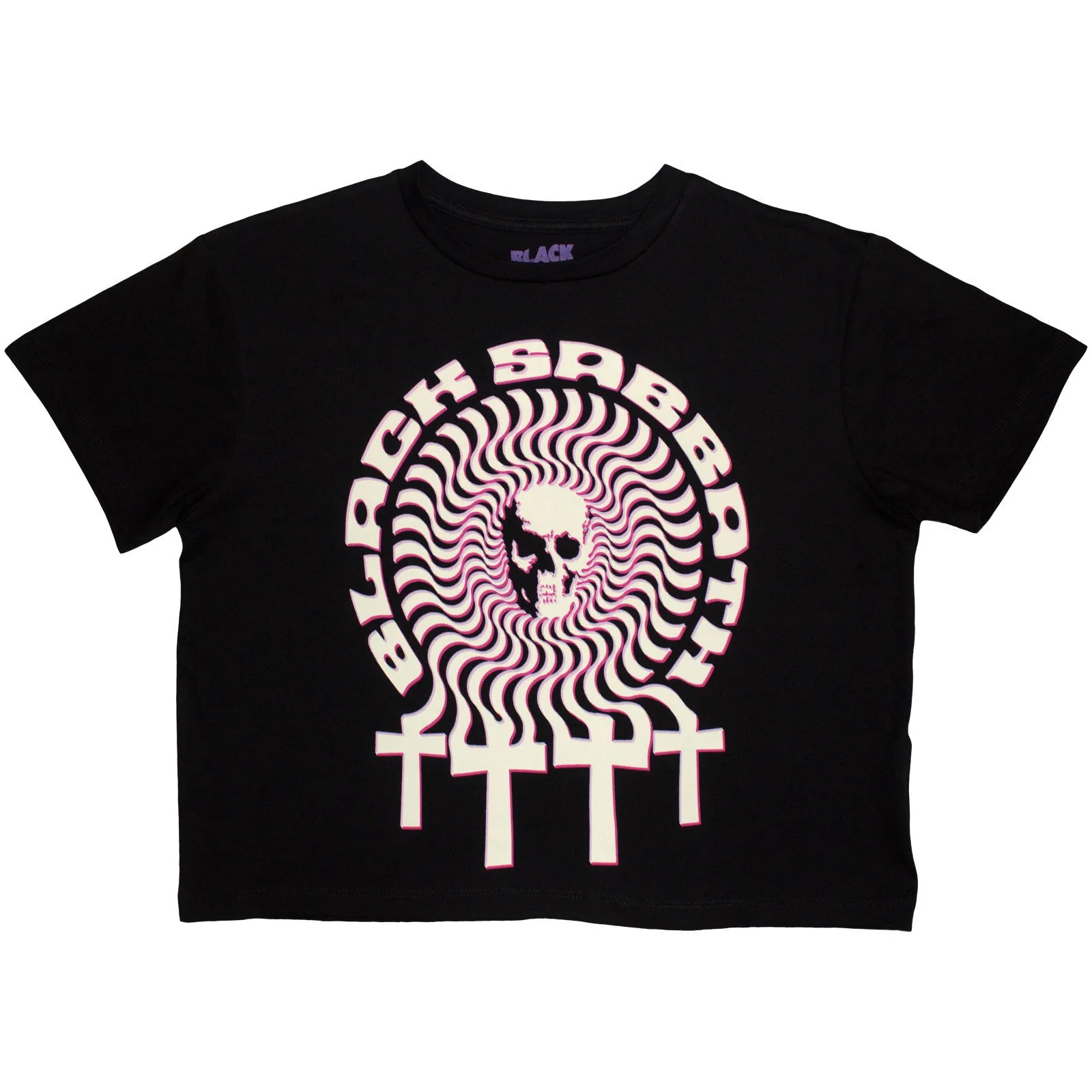 BLACK SABBATH - HYPNOTIC SKULL - Crop Top Black sold by Spiral Direct