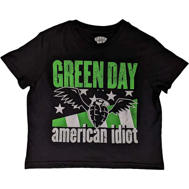 GREEN DAY - AMERICAN IDIOT WINGS - Crop Top Black sold by Spiral Direct