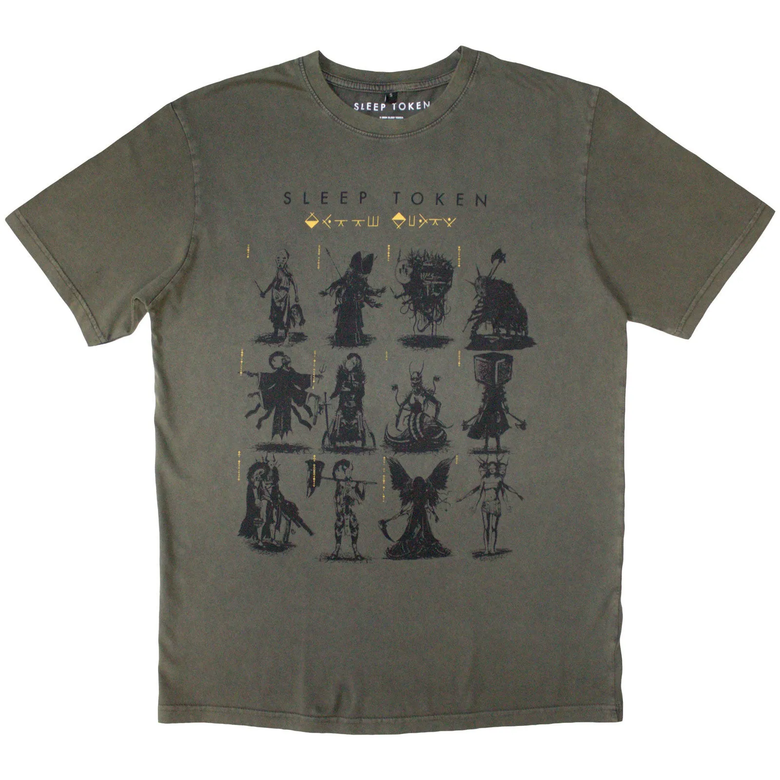 SLEEP TOKEN - GRID - Stone Wash T-Shirt Green sold by Spiral Direct