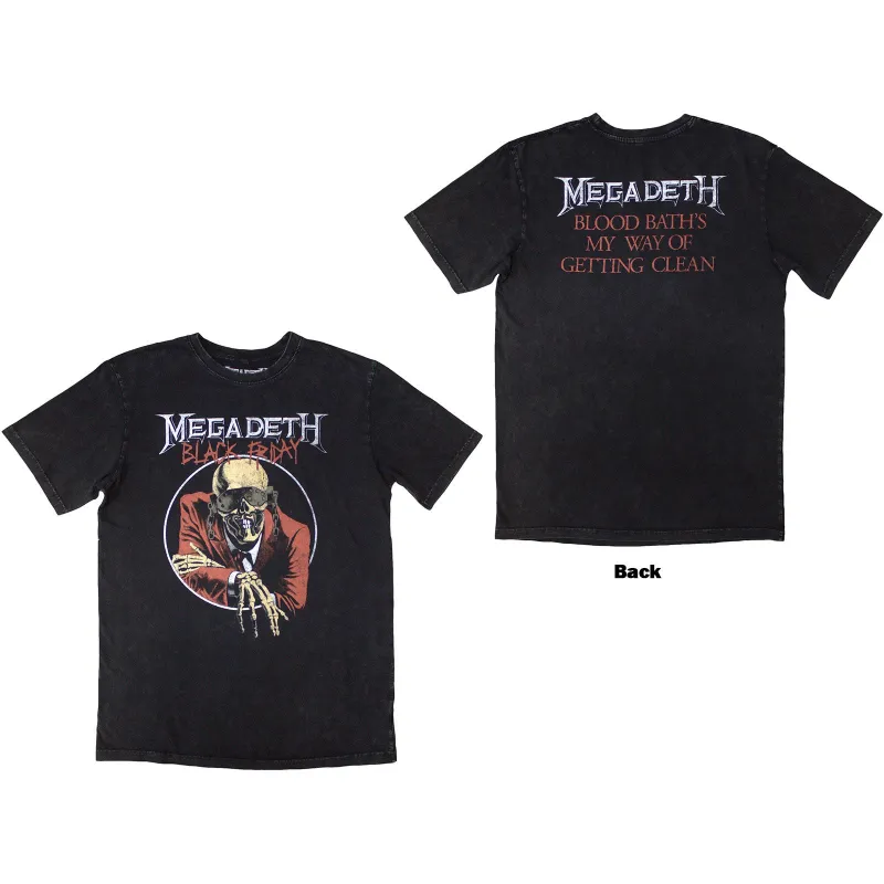 MEGADETH - BLACK FRIDAY - Stone Wash T-Shirt Grey (Back Print) sold by Spiral Direct