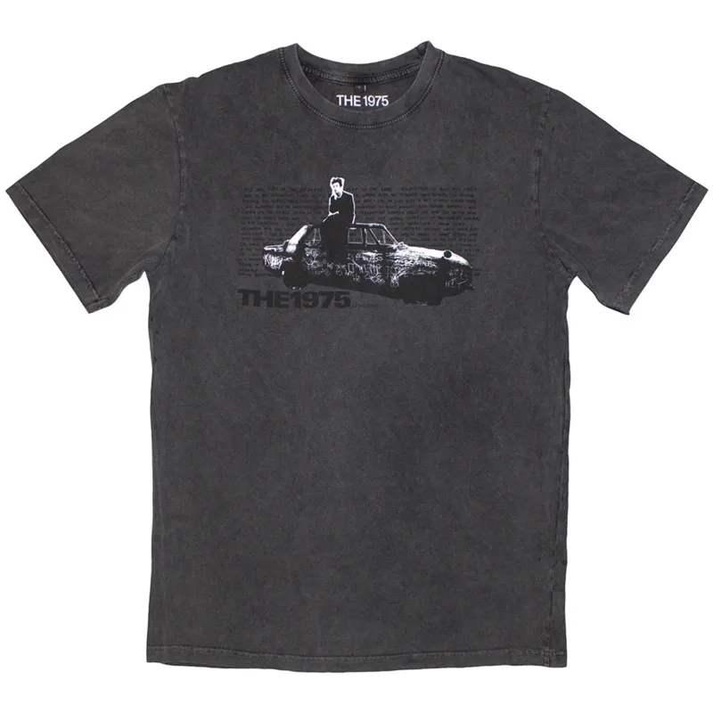 THE 1975 - CAR PHOTO - Stone Wash T-Shirt Grey made by Spiral Direct
