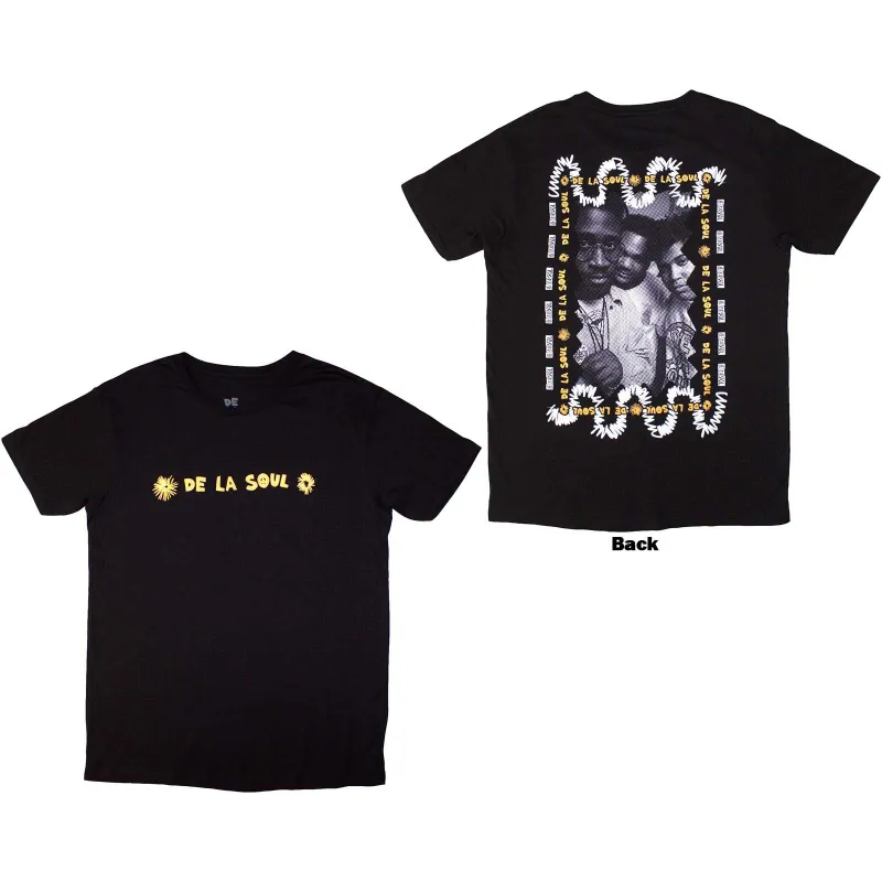 DE LA SOUL - MONO GROUP - T-Shirt Black (Back Print) made by Spiral Direct