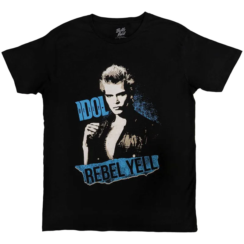 BILLY IDOL - REBEL YELL BLUE - T-Shirt Black sold by Spiral Direct