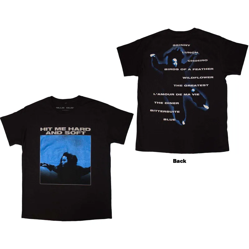 BILLIE EILISH - HIT ME HARD AND SOFT TRACKLIST - T-Shirt Black (Back Print) sold by Spiral Direct