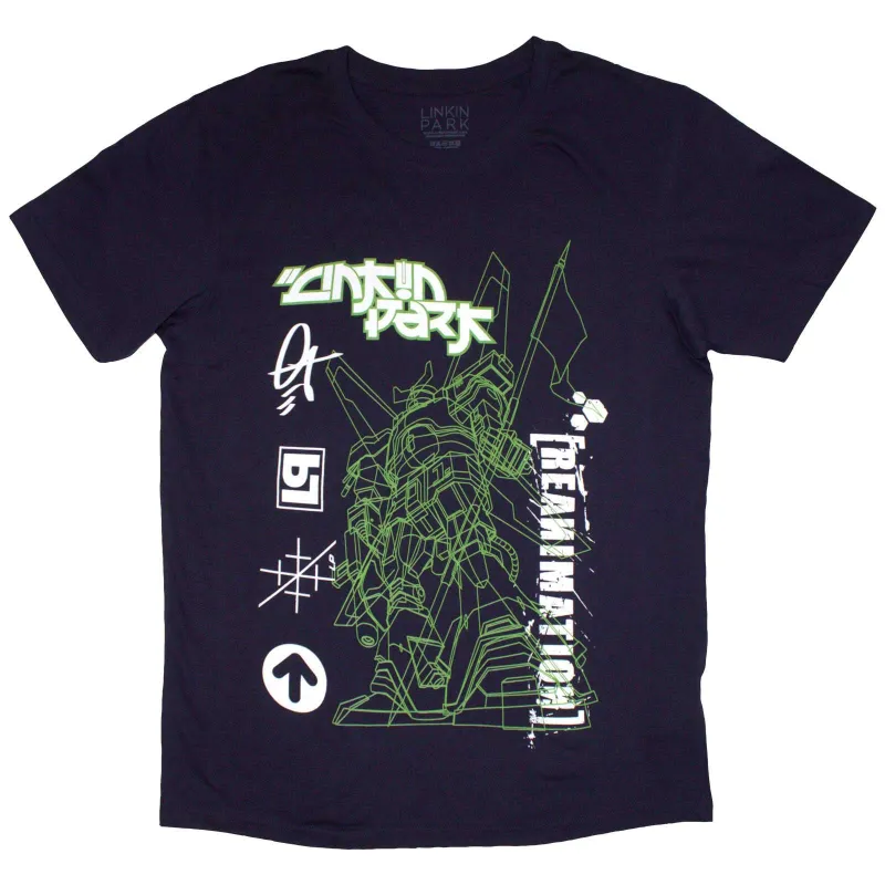 LINKIN PARK - REANIMATION ROBOT SKETCH - T-Shirt Blue made by Spiral Direct
