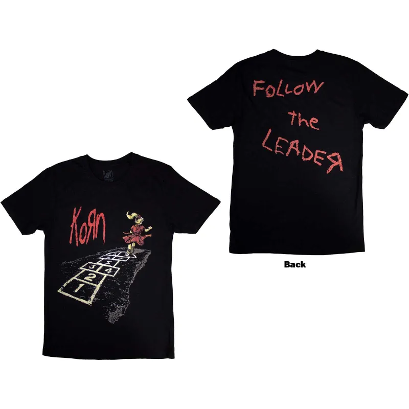KORN - FOLLOW THE LEADER HOPSCOTCH - T-Shirt Black (Back Print) sold by Spiral Direct