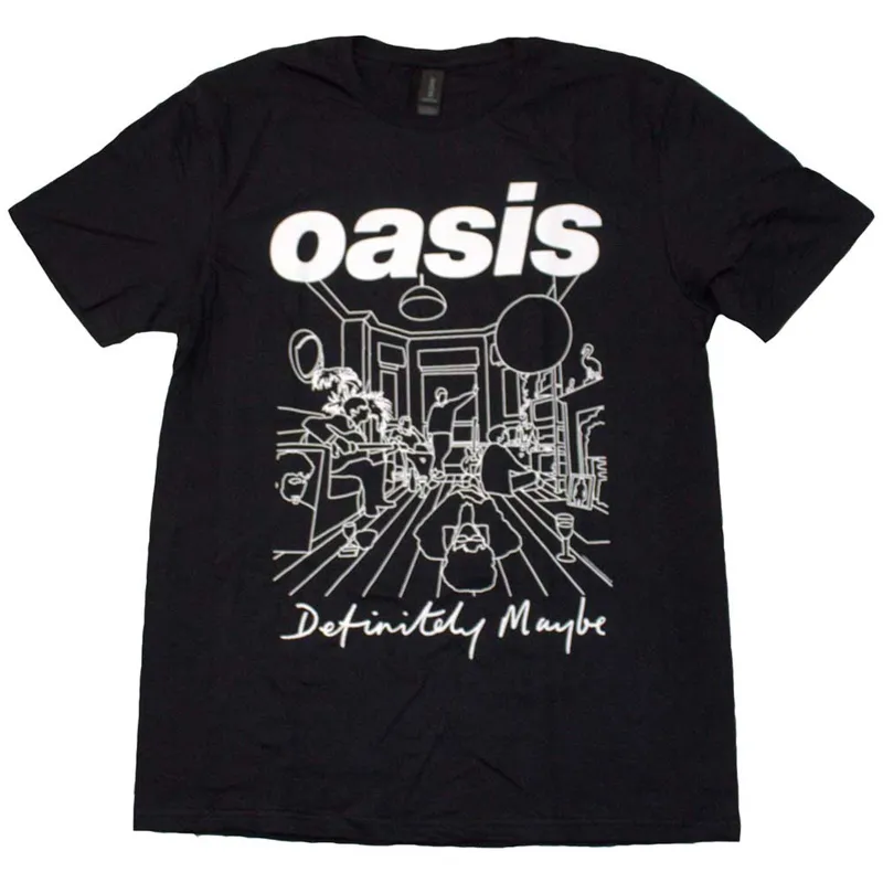 OASIS - DEFINITELY MAYBE LINE DRAWING - T-Shirt Black sold by Spiral Direct