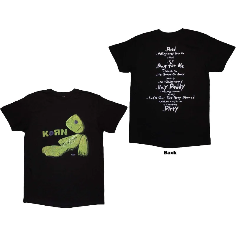 KORN - ISSUES TRACKLIST - T-Shirt Black (Back Print) sold by Spiral Direct