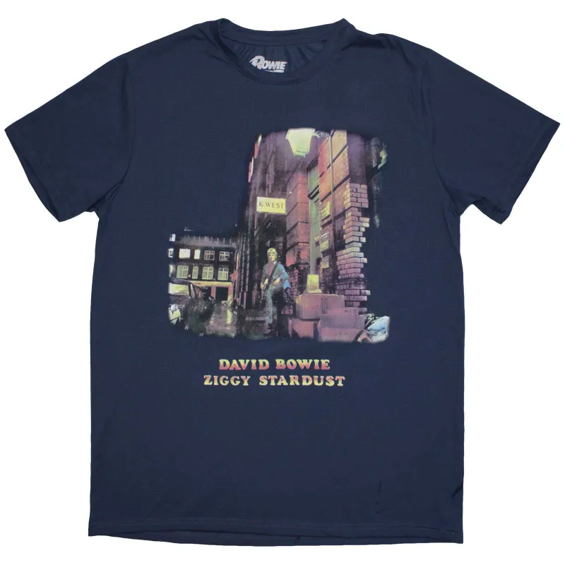 DAVID BOWIE - ZIGGY STARDUST - T-Shirt Blue made by Spiral Direct