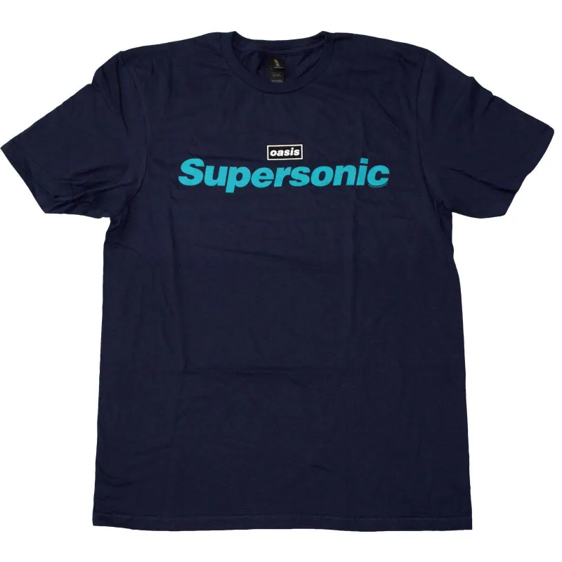 OASIS - SUPERSONIC TITLE COLOUR - T-Shirt Blue sold by Spiral Direct