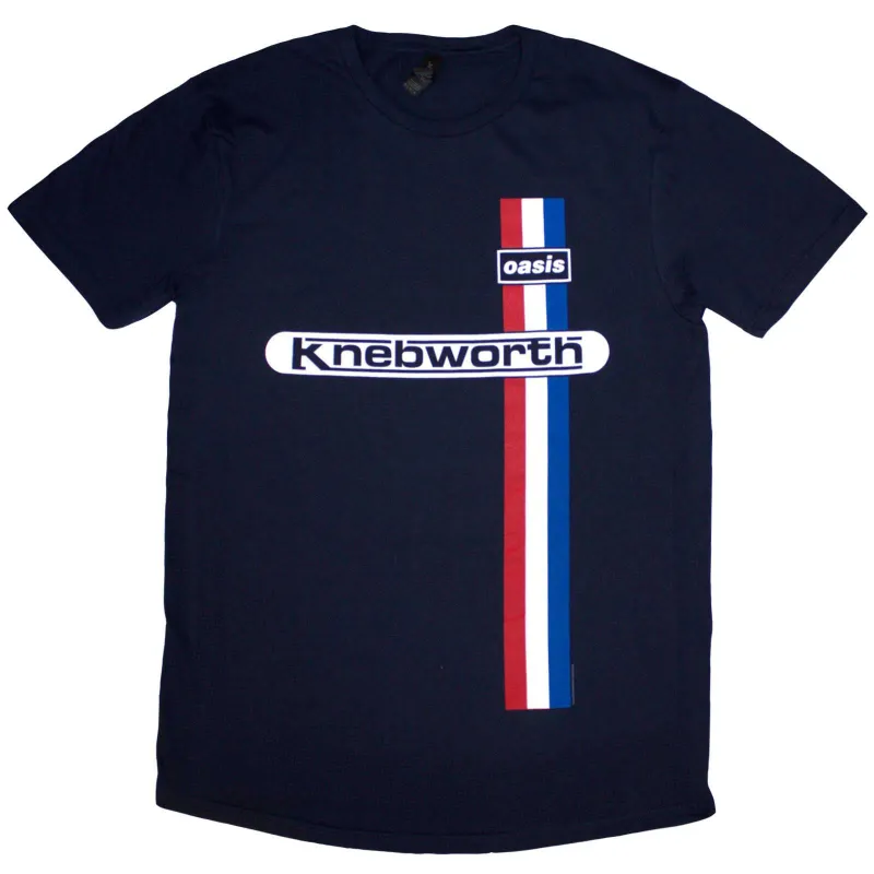 OASIS - KNEBWORTH VERTICAL STRIPE - T-Shirt Blue made by Spiral Direct