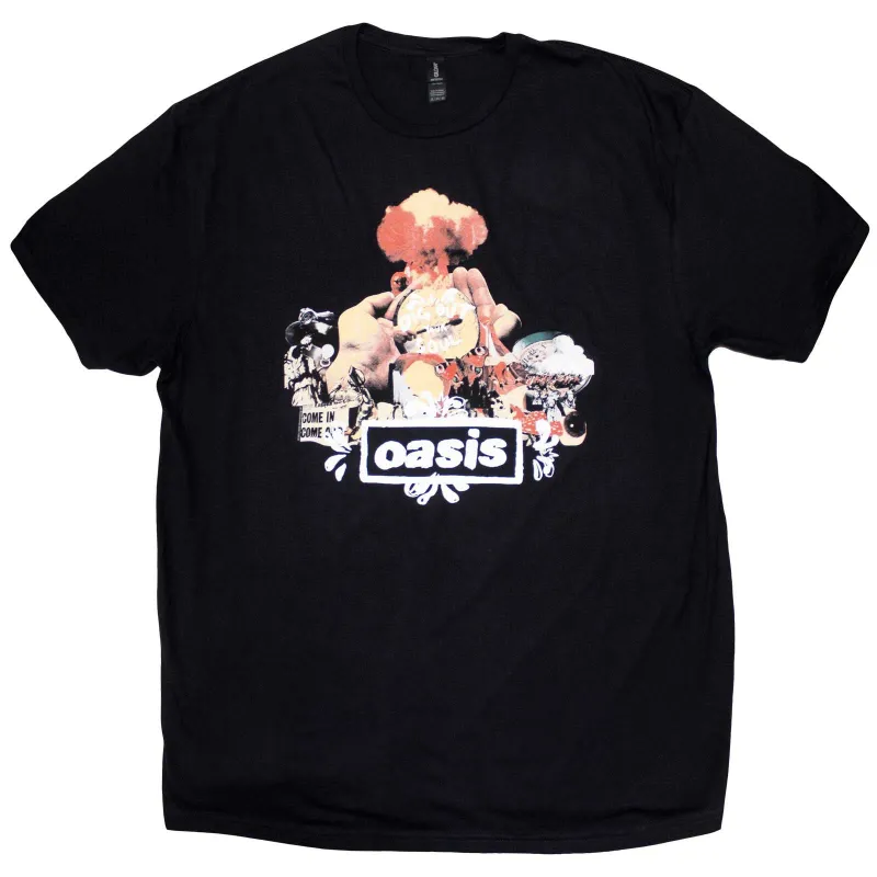 OASIS - ATOMIC COLLAGE - T-Shirt Black made by Spiral Direct