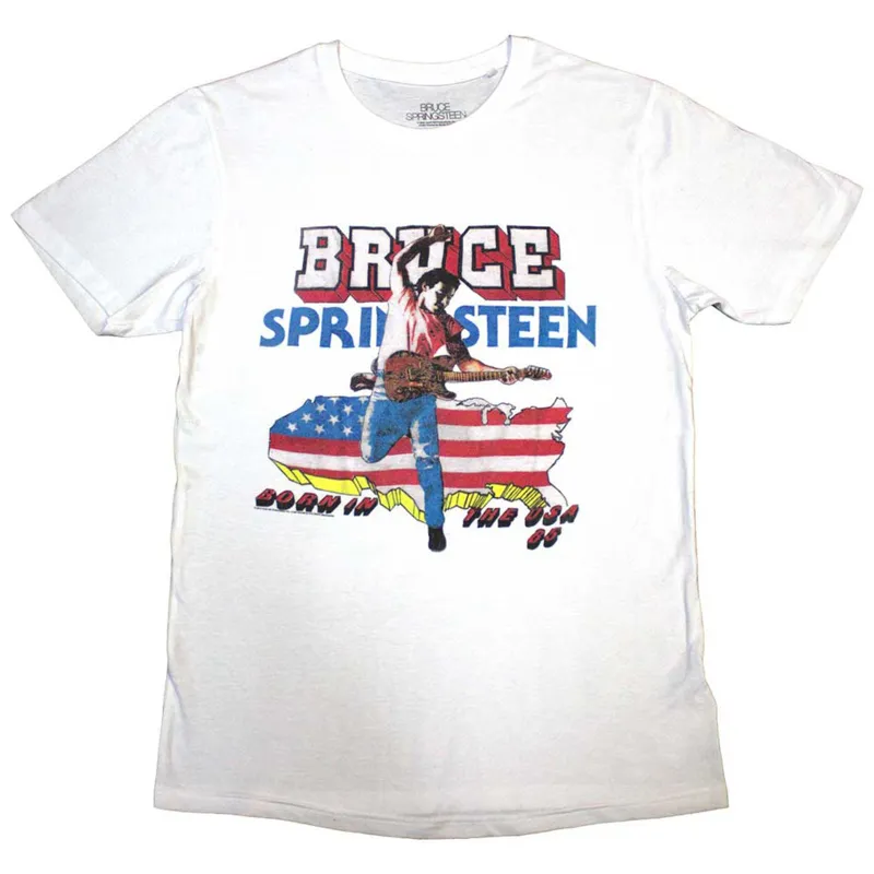 BRUCE SPRINGSTEEN - BORN IN THE USA '85 - T-Shirt White sold by Spiral Direct