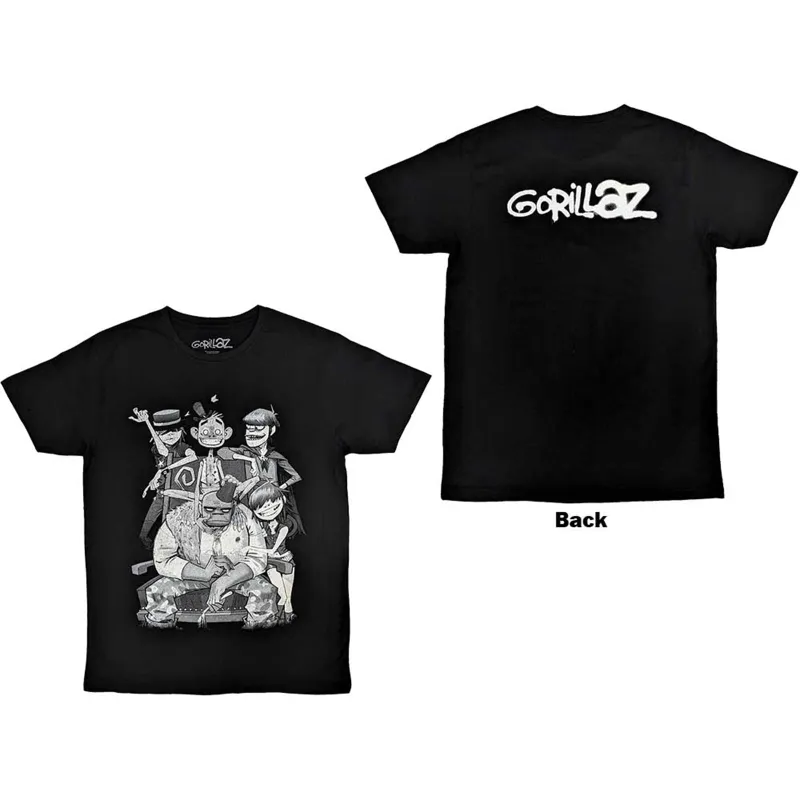 GORILLAZ - GEORGE SPRAY - T-Shirt Black (Back Print) made by Spiral Direct
