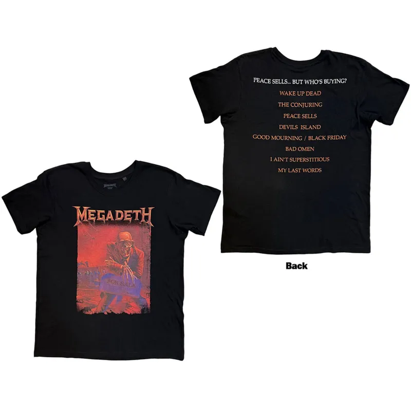 MEGADETH - PEACE SELLS ALBUM COVER - T-Shirt Black (Back Print) sold by Spiral Direct